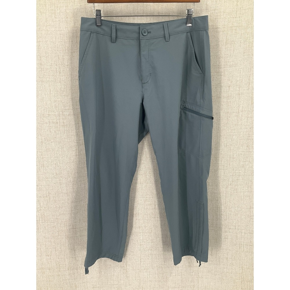 Eddie Bauer Cargo Hiking Pants Womens 8 Gray Blue Ripstop Ankle Zip Outdoors